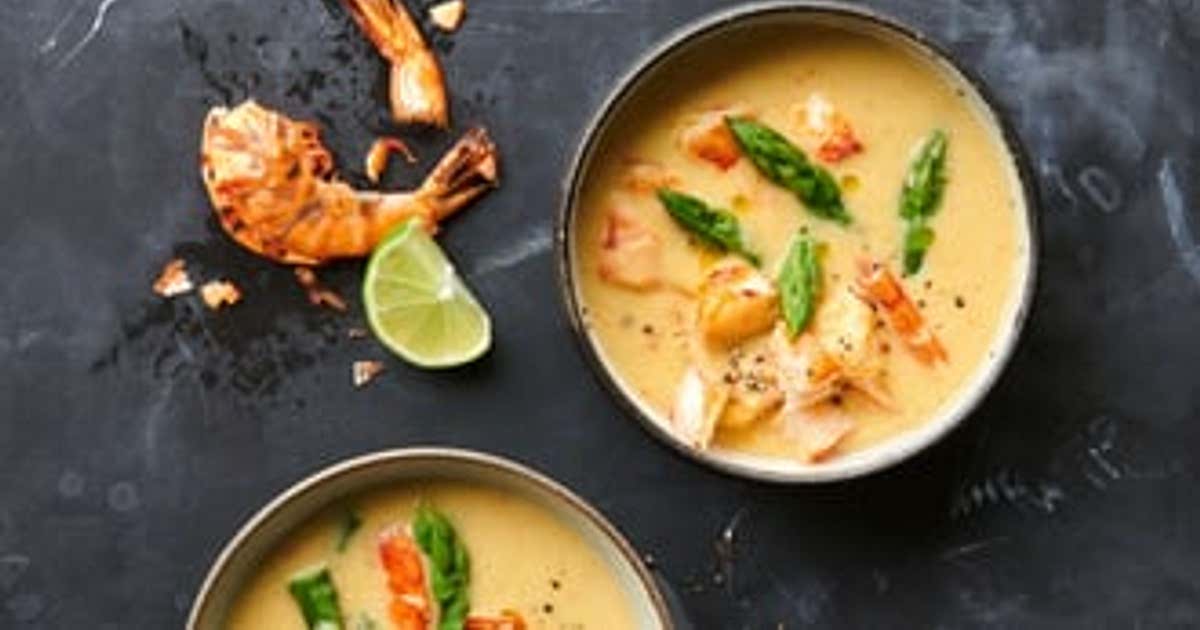 Spargel-Kokos-Suppe mit Scampi Recipe - Samsung Food Spargel-Kokos-Suppe mit Scampi Recipe - Samsung Food