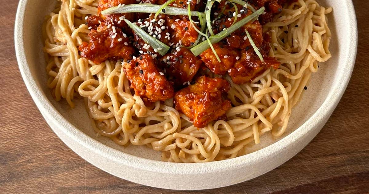 Sticky Gochujang Tofu w/Peanut Noodles Recipe — Samsung Food