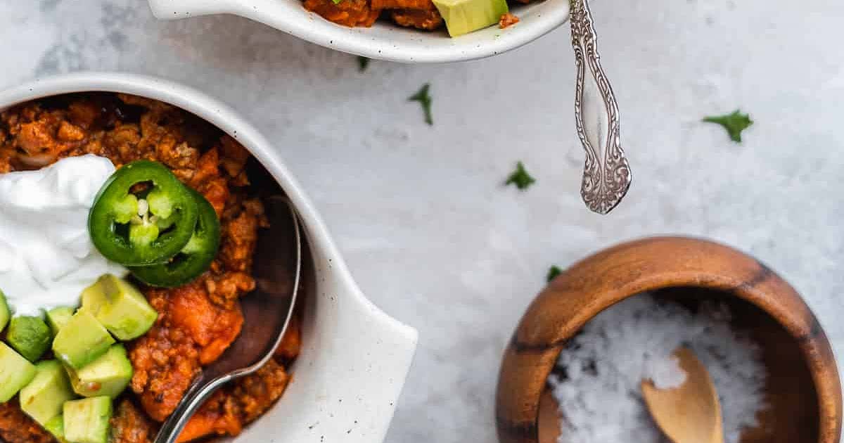 Cozy Beanless Sweet Potato Turkey Chili Recipe Samsung Food
