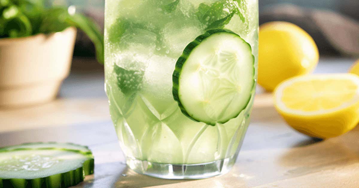 Cucumber top mint lemonade