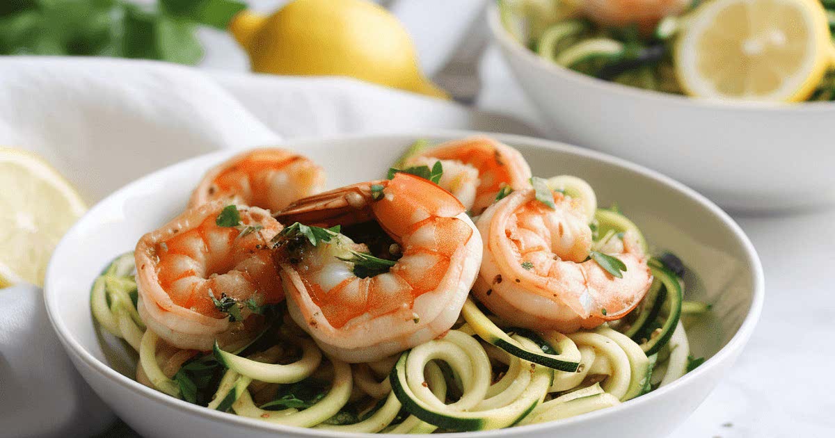 Lemon Garlic Shrimp with Zucchini Noodles Recipe Samsung Food