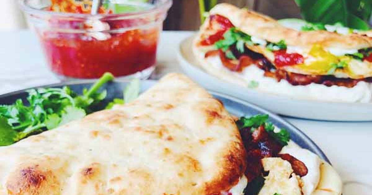 Dishoom's Naan Breakfast Sandwich with Bacon, Cream Cheese, ChiliTomato Jam & Cilantro Recipe