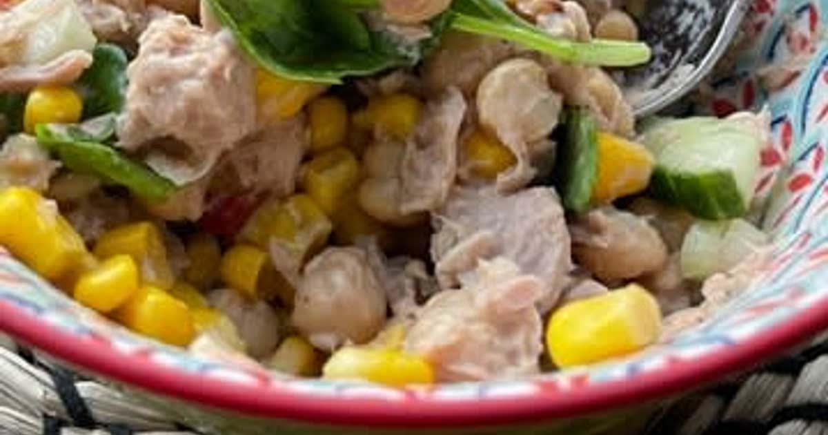 Chickpea and tuna salad jar Recipe Samsung Food