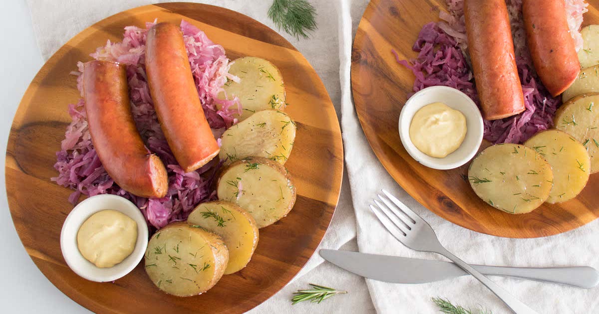 Beer braised Brats with Dilly Potatoes Recipe — Samsung Food