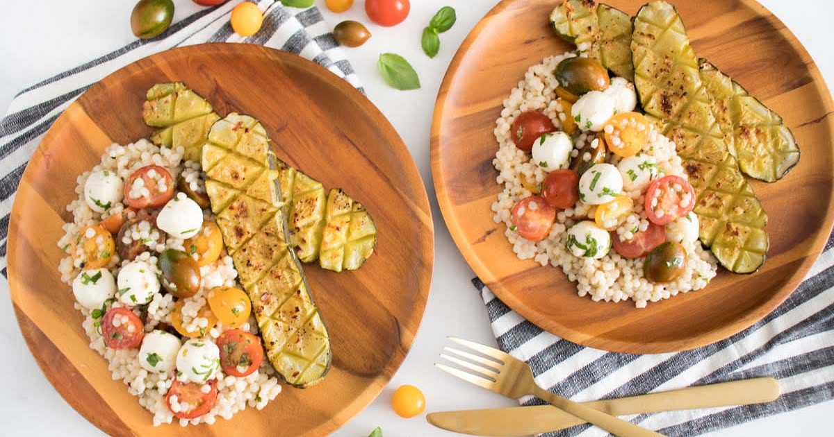 Slow Cooked Zucchini with Caprese Couscous Recipe — Samsung Food