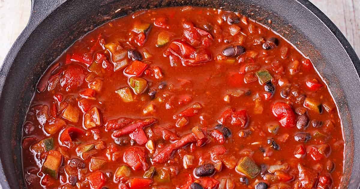 Vegan Black Bean Chili with Cocoa (Cacao) Powder Recipe Samsung Food