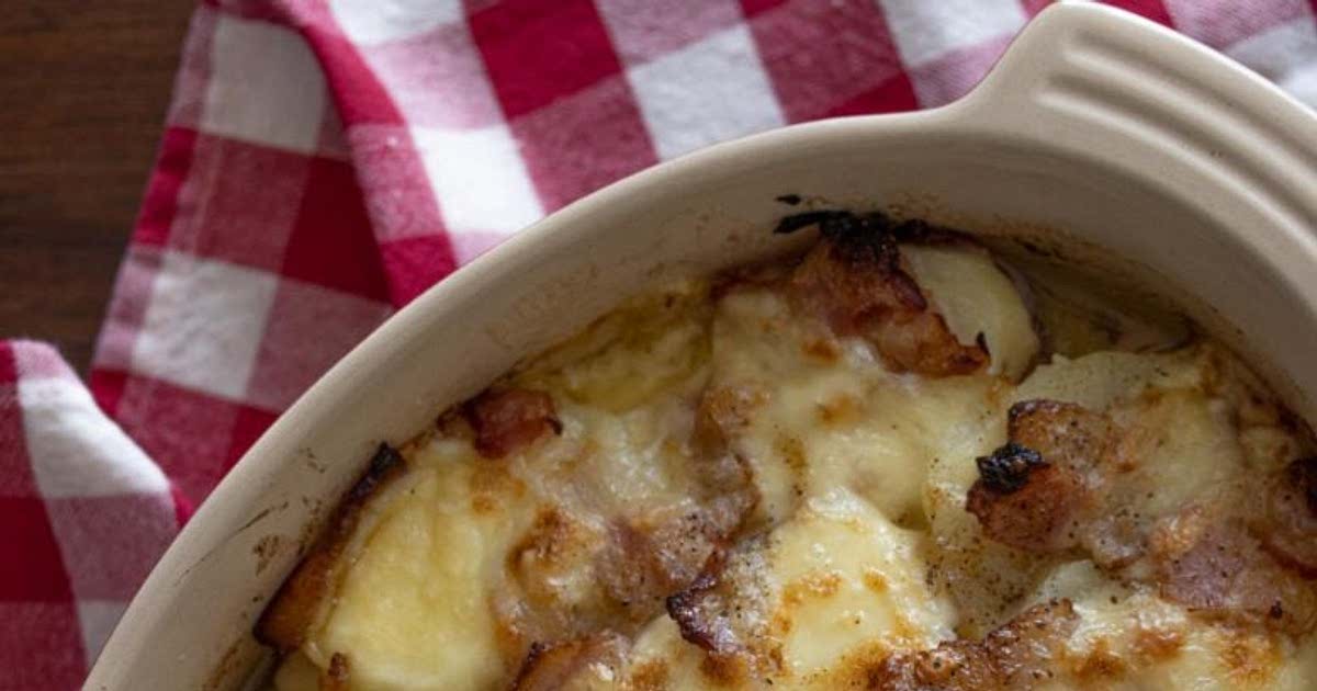 Bacon, Onion, Raclette Potato Gratin Recipe Samsung Food App