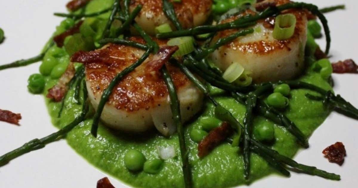 Scallops with Pea Puree Recipe — Samsung Food