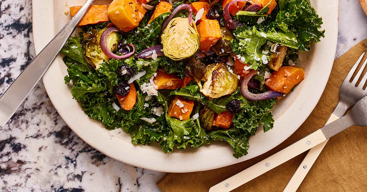 Warm Roasted Veggie Salad with Maple Dijon Vinaigrette Recipe — Samsung