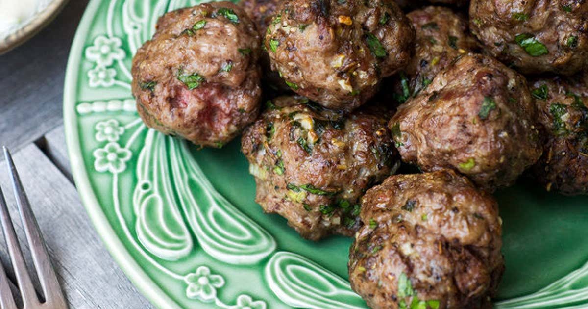 Cumin Lamb Meatballs With Tahini Yogurt Dipping Sauce Recipe Samsung Food