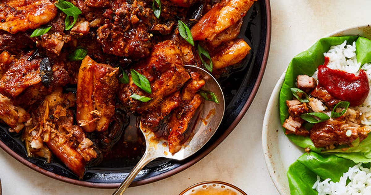 Pressure Cooker Korean SoyGlazed Pork Belly Recipe Samsung Food