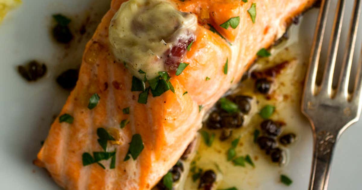 Salmon With AnchovyGarlic Butter Recipe Samsung Food App
