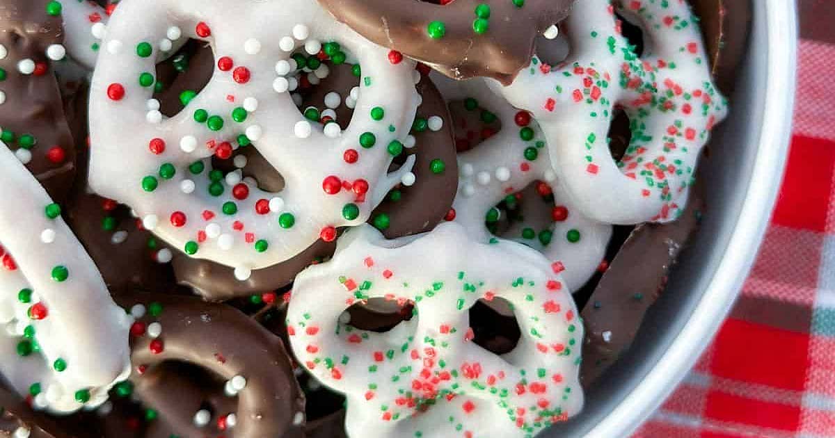 Christmas chocolate covered pretzels recipe samsung food