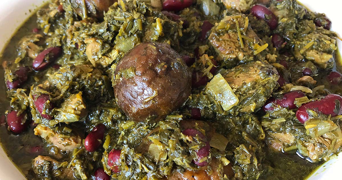 Lamb, Fenugreek, Herb, Dried Lime Stew with Kidney Beans (Khores Recipe