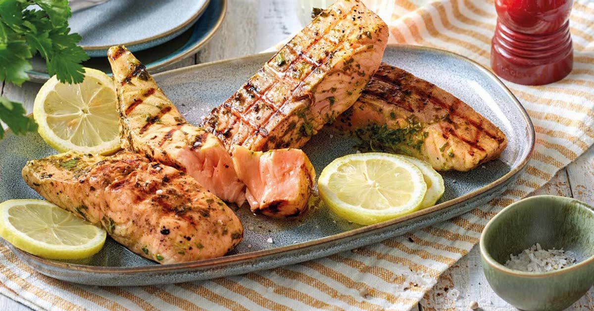 Gegrillter Lachs mit Zitronen-Knoblauch-Marinade Recipe - Samsung Food