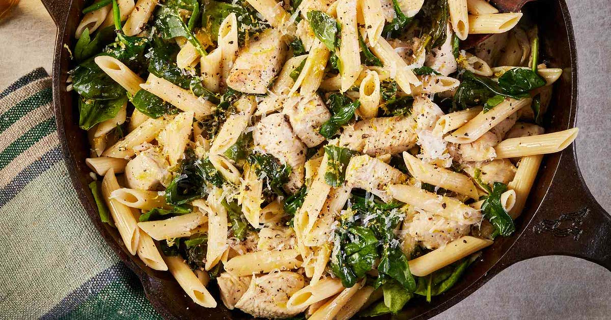 Chicken & Spinach Skillet Pasta with Lemon & Parmesan Recipe Samsung