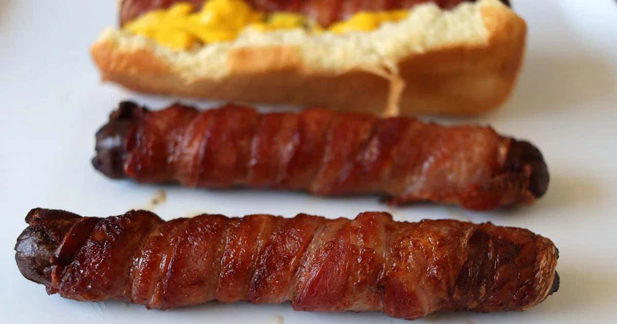 Air Fryer Bacon Wrapped Hot Dogs Recipe | Samsung Food App