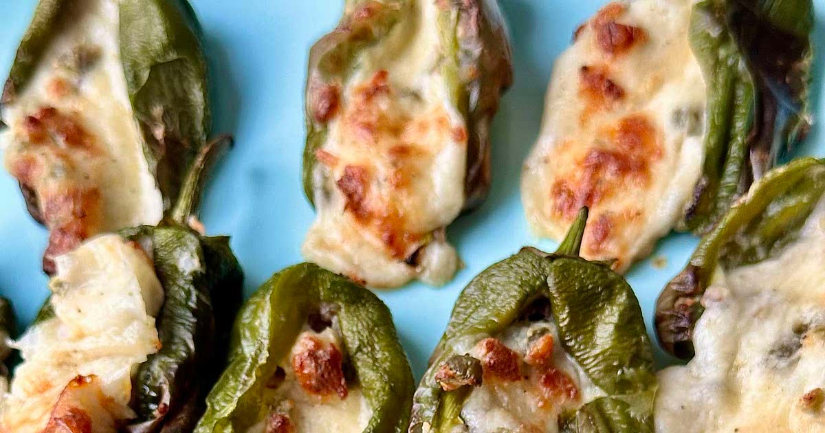 Spicy Cheesy Stuffed Padron Peppers Recipe Samsung Food