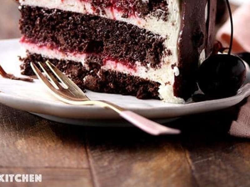 Black Forest Chocolate Cake with Sweet Poached Cherries — saltnpepperhere