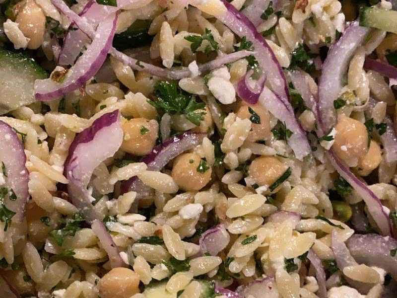 Zucchini, Pea & Goat Cheese Orzo Salad Recipe Samsung Food