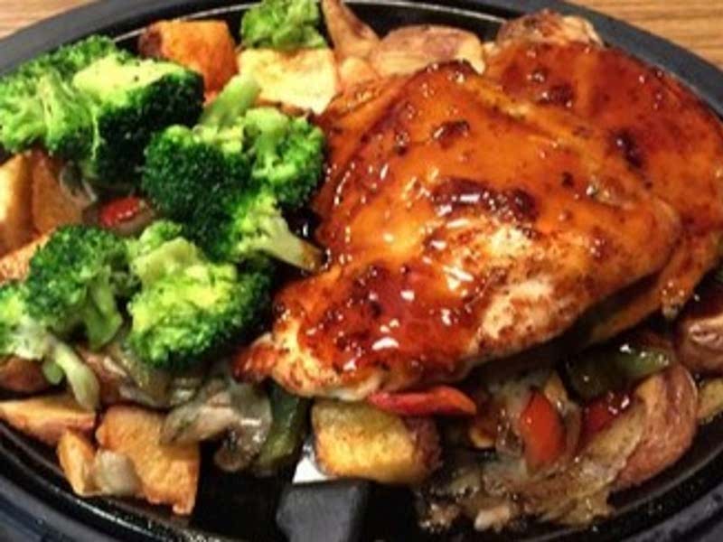 Denny’s Copycat Bourbon Chicken Skillet Recipe Whisk