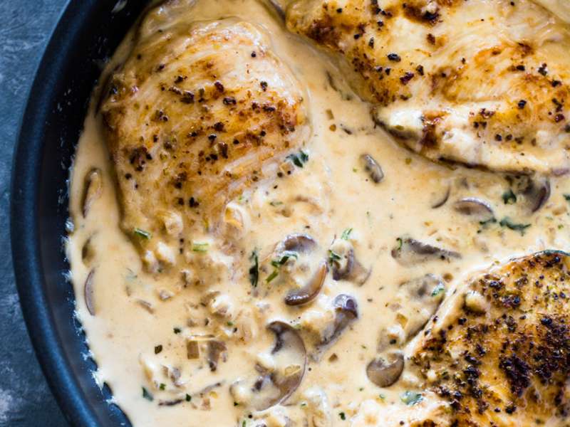 Creamy Garlic Parmesan Mushroom Chicken Recipe - Whisk