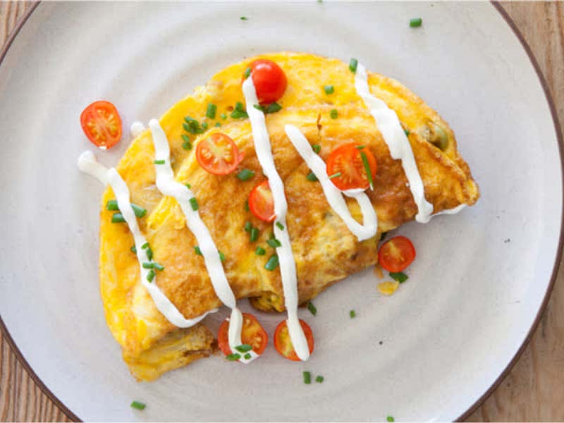 Onion and Tomato Omelette Recipe Whisk