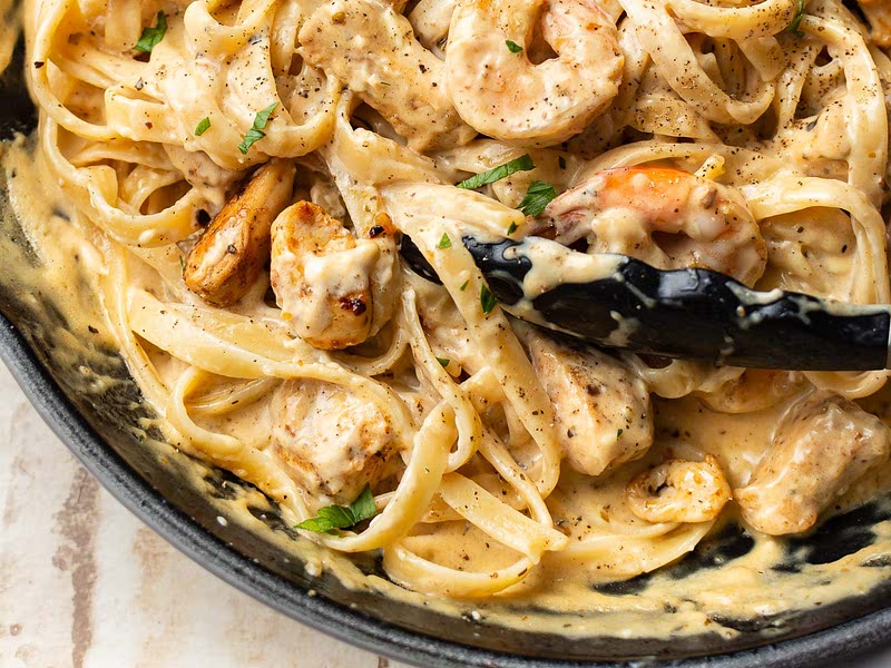 Cajun Chicken and Shrimp Alfredo Recipe Whisk