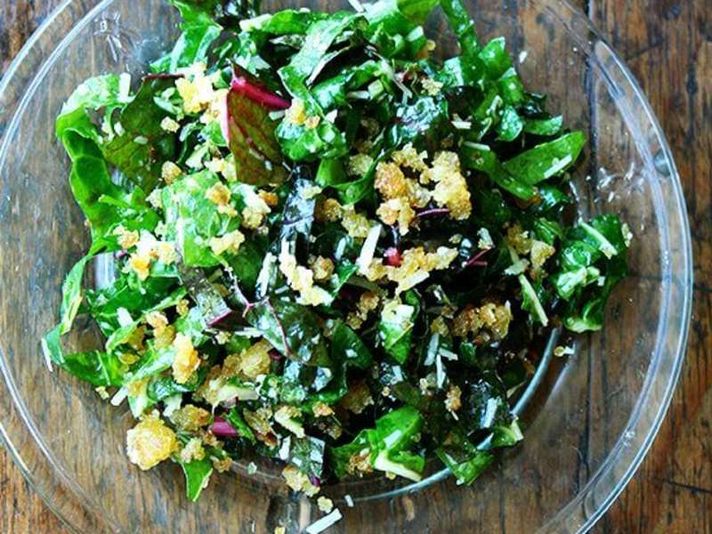 Swiss Chard Salad with Lemon, Parmesan & Bread Crumbs Recipe - Whisk