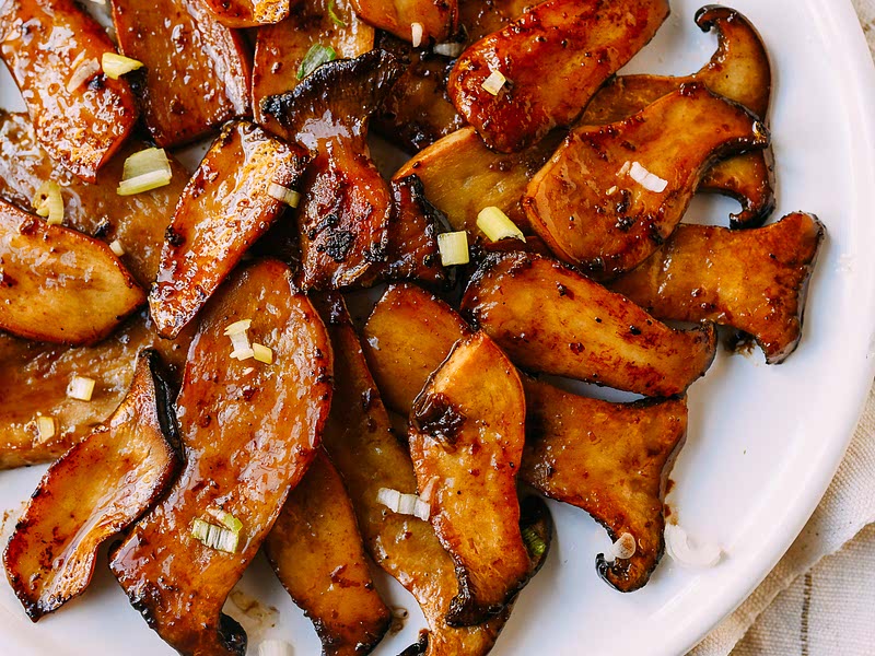 Soy Butter Glazed King Oyster Mushrooms Recipe Whisk