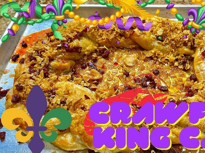 Crawfish and cream cheese Kingcake Recipe Whisk