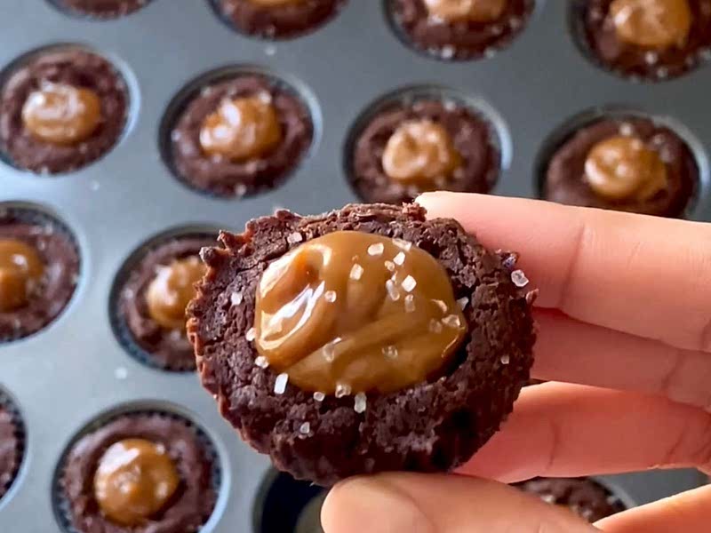 Salted Caramel Brownie Bites Recipe Whisk