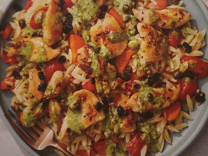 Creamy Pesto Chicken & Orzo Recipe Whisk