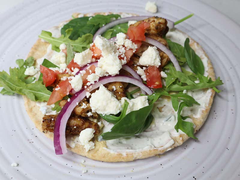 Greek Chicken Pitas Recipe Whisk