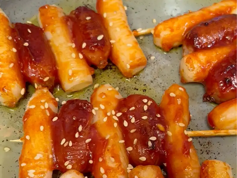 Sausage Rice Cake Skewers (Sotteok) Recipe - Whisk