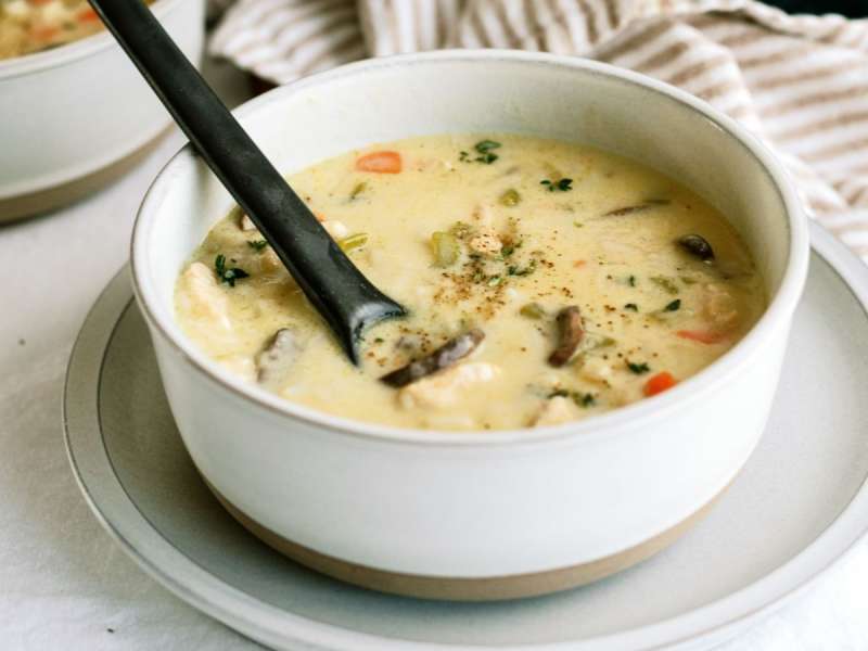 Creamy Chicken and Wild Rice Soup Recipe - Whisk