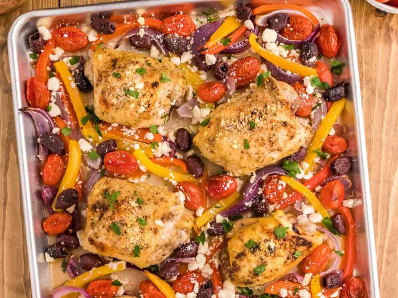 Greek Chicken Sheet Pan Dinner Recipe Whisk