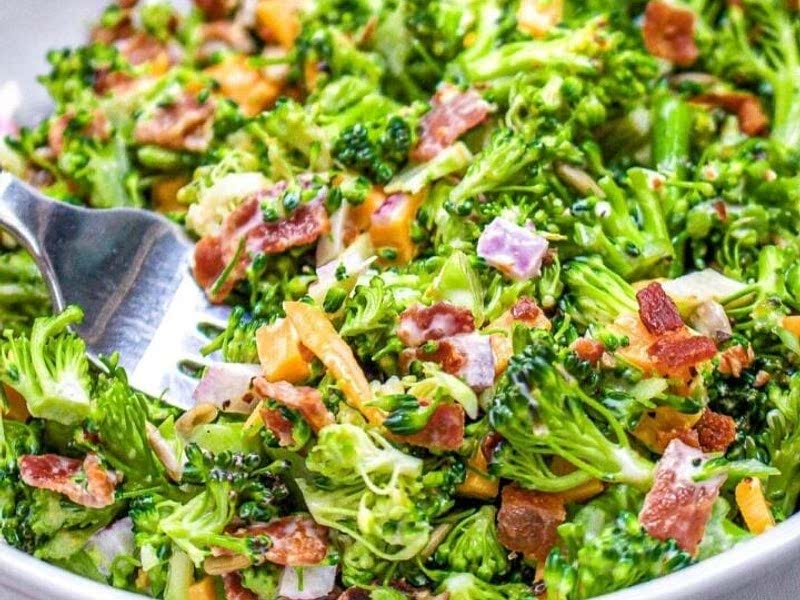 Classic Broccoli Bacon Cheddar Salad Recipe Whisk