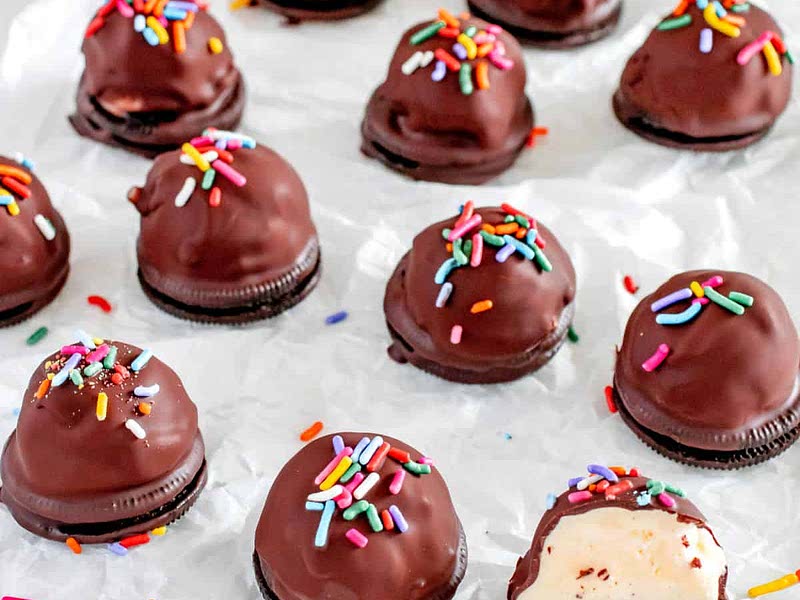 Chocolate Covered Ice Cream Bites Recipe Whisk