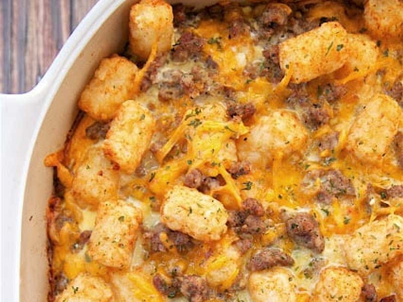 Tater Tot Sausage Breakfast Casserole Recipe Whisk