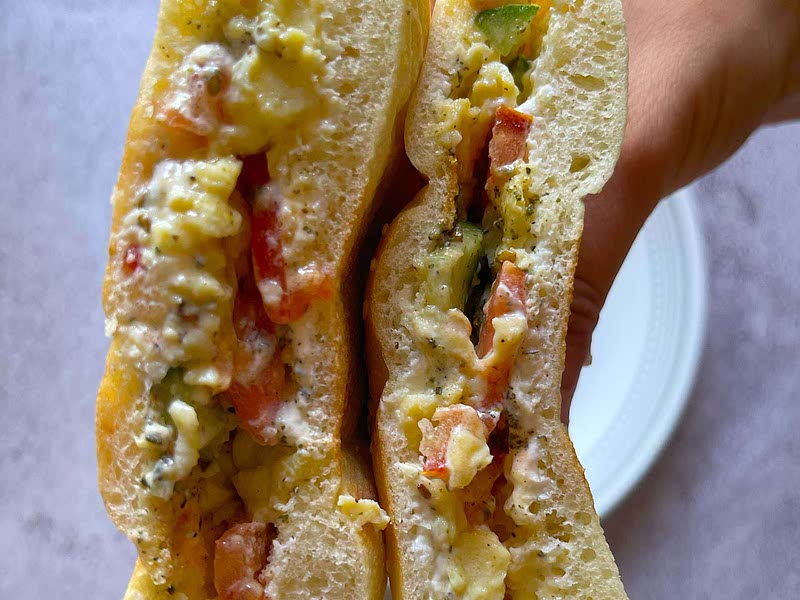 Labneh and Za’atar Scrambled Egg Sandwich Recipe Whisk