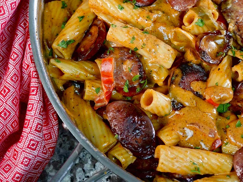 Sausage Fajita Pasta Recipe Whisk