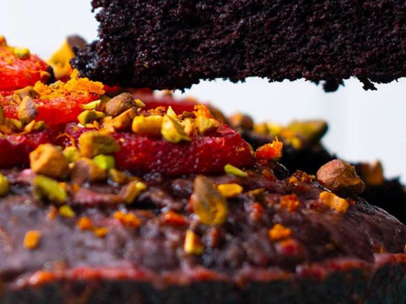 Chocolate and Blood Orange Upside Down Cake | Only Crumbs Remain