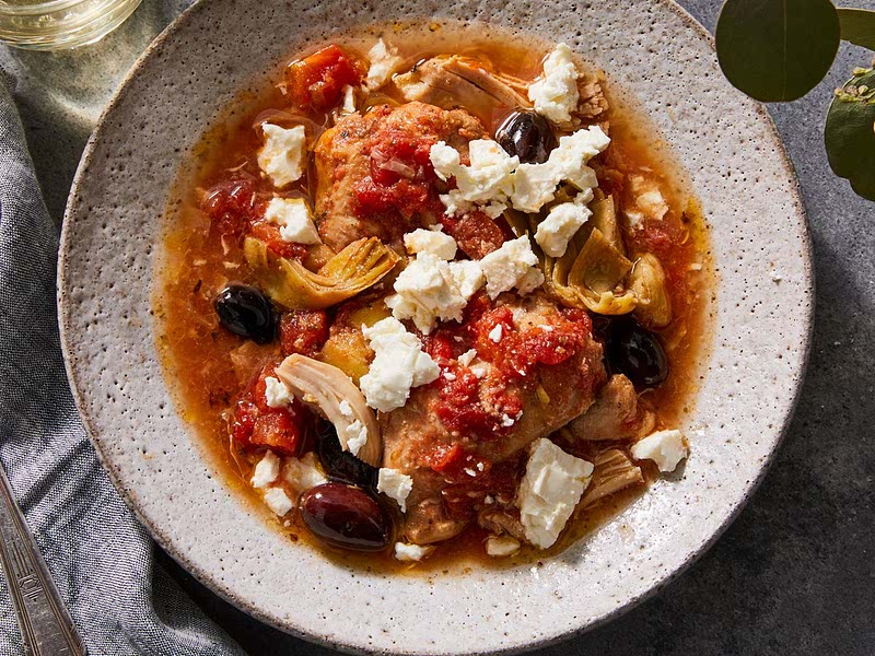 SlowCooker Mediterranean Chicken Thigh Stew Recipe Samsung Food