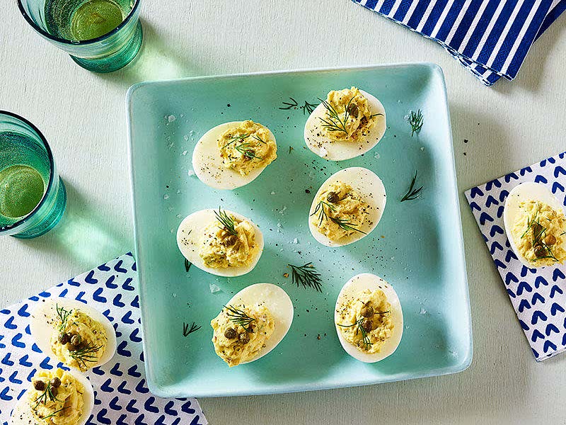 Deviled eggs with capers and dill Recipe Samsung Food