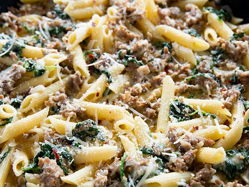 Pasta with Italian Sausage & Cream & Cheese Recipe Samsung Food