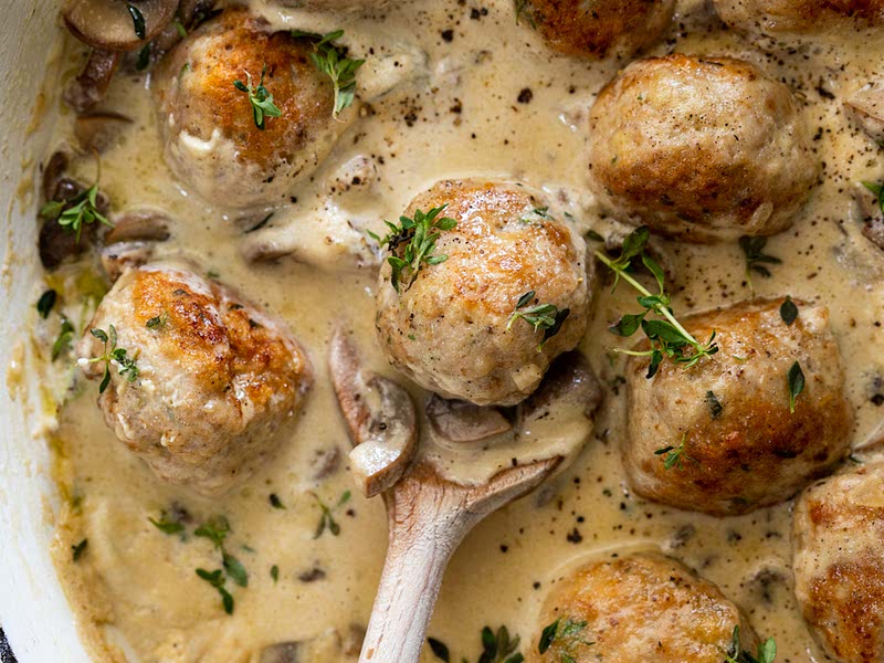 Coq au vin blanc meatballs Recipe Samsung Food