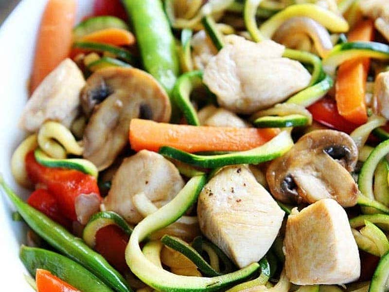 Easy Chicken Zucchini Noodle Stir Fry Recipe Samsung Food