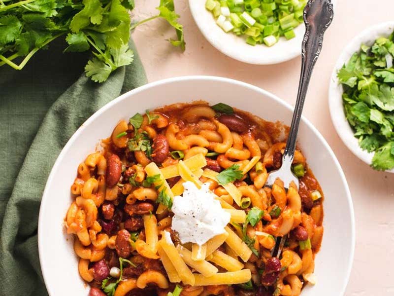 One Pot Vegetarian Chili Mac Recipe Whisk