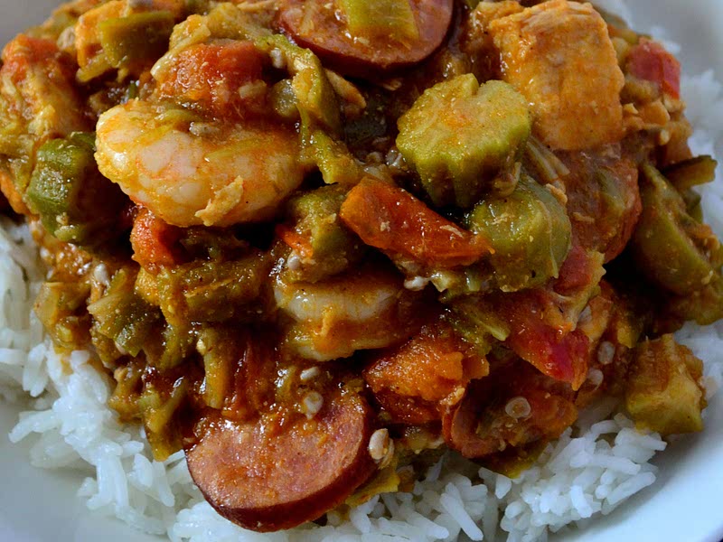 Smothered Okra with Sausage & Shrimp Recipe Samsung Food